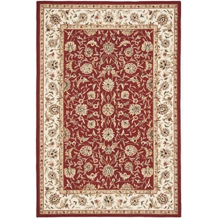 Safavieh 3 x 10 ft. Runner Country and Floral Chelsea Burgundy and Ivory Hand Hooked Rug HK78B-310